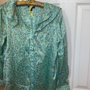 Jcrew ruffle-collar top floral NWT